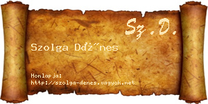 Szolga Dénes névjegykártya