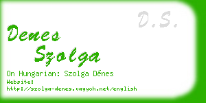 denes szolga business card